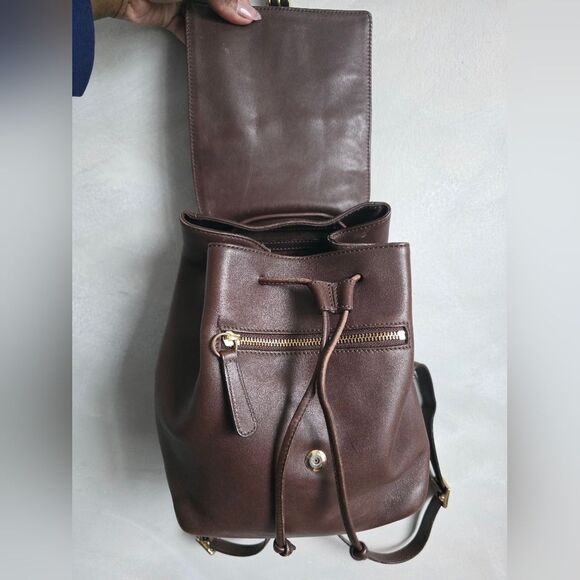 Vintage Coach Legacy Collection Leather Backpack 9858 Brown Gold 10x8x5 main image 8